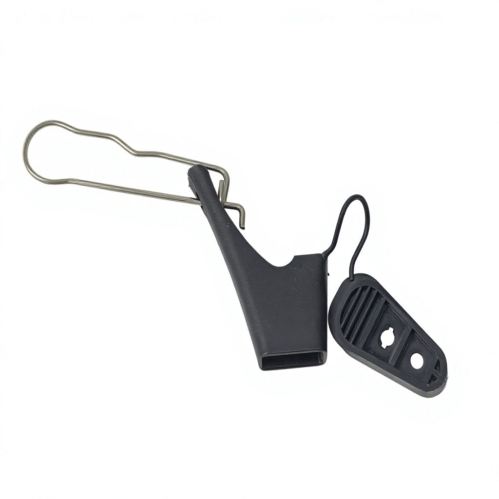 Black PA66 Cable Clamp with Metal Hook for Aerial Installation