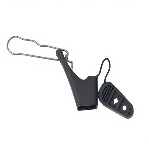 Black PA66 Cable Clamp with Metal Hook for Aerial Installation