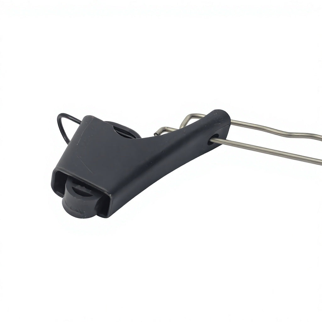 Black PA66 Cable Clamp with Metal Hook for Aerial Installation