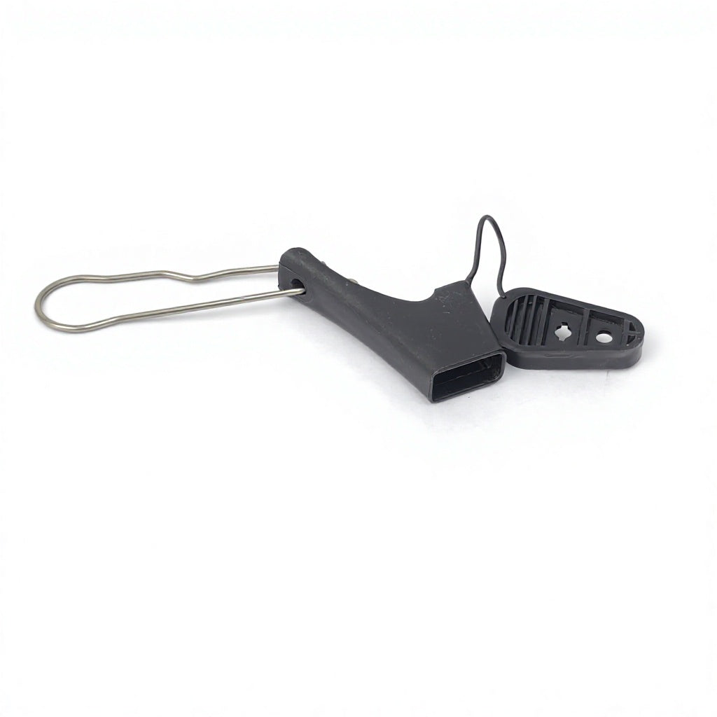 Black PA66 Cable Clamp with Metal Hook for Aerial Installation