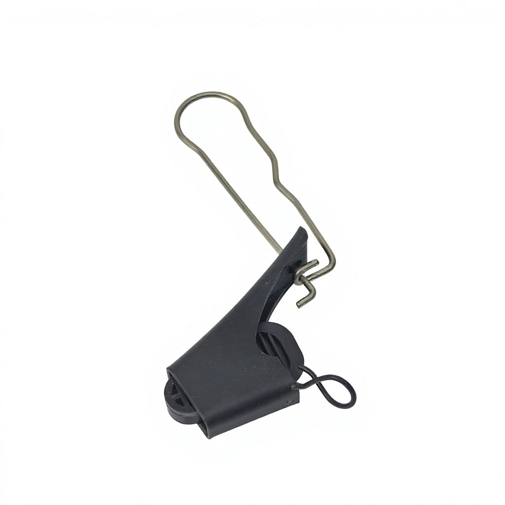 Black PA66 Cable Clamp with Metal Hook for Aerial Installation